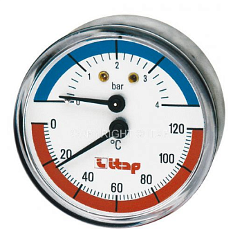 Термоманометр акс осевое подключение 4 бар 1/2" ITAP 485)